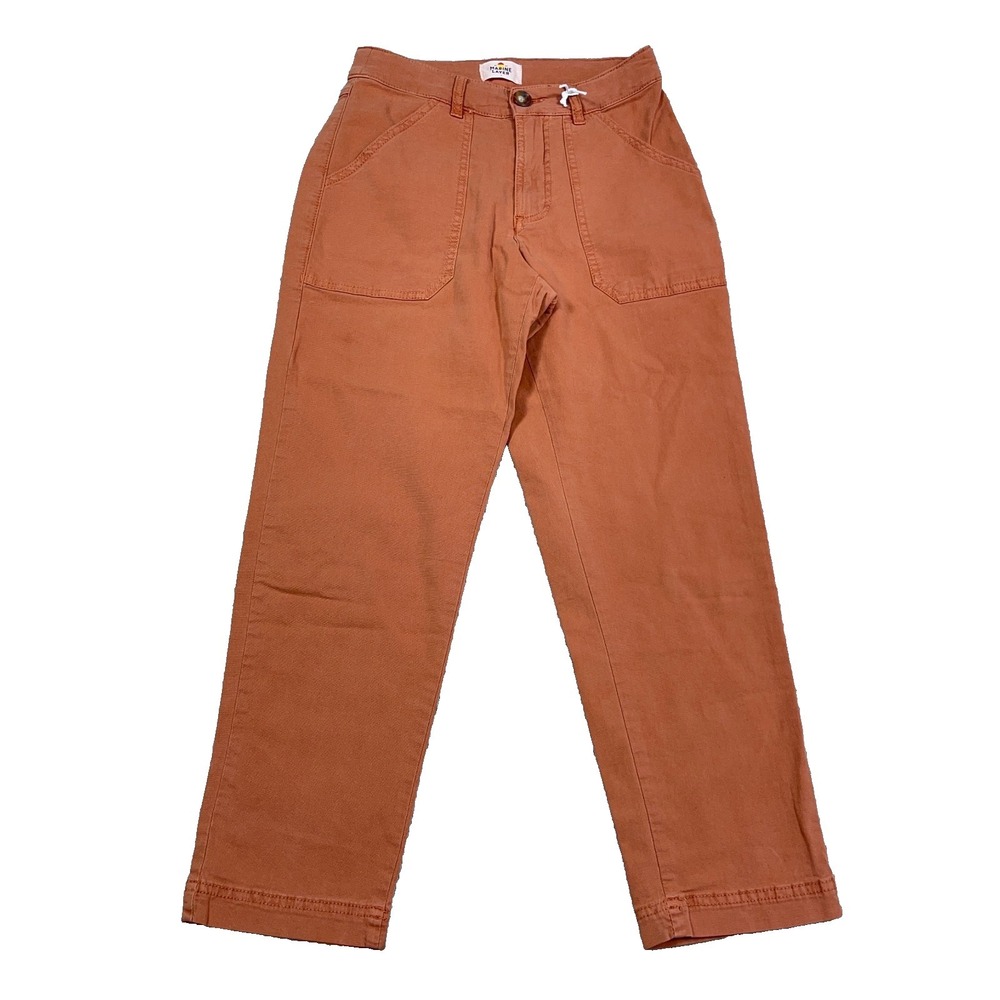 Marine Layer Pants Women 2 Maya Slim Crop Utility Carpenter Orange Canvas Ladies